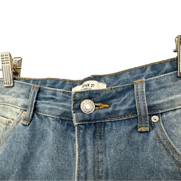 Forever 21 Blue Distressed Jean Shorts - Picture 2 of 3